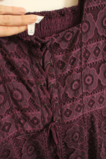 Aeropostale Purple Square Neck Lace Up Front Dress | L