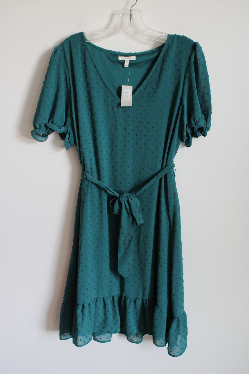 NEW Maurices Teal Green Swiss Dotted Dress | M