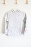 Adidas Fleece Lined Light Gray Logo Hoodie | 10/12