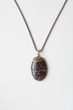 Faux Coral Sterling Silver Necklace