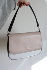 Kate Spade Staci Saffiano Leather Flap Color Block Shoulder Bag