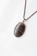 Faux Coral Sterling Silver Necklace