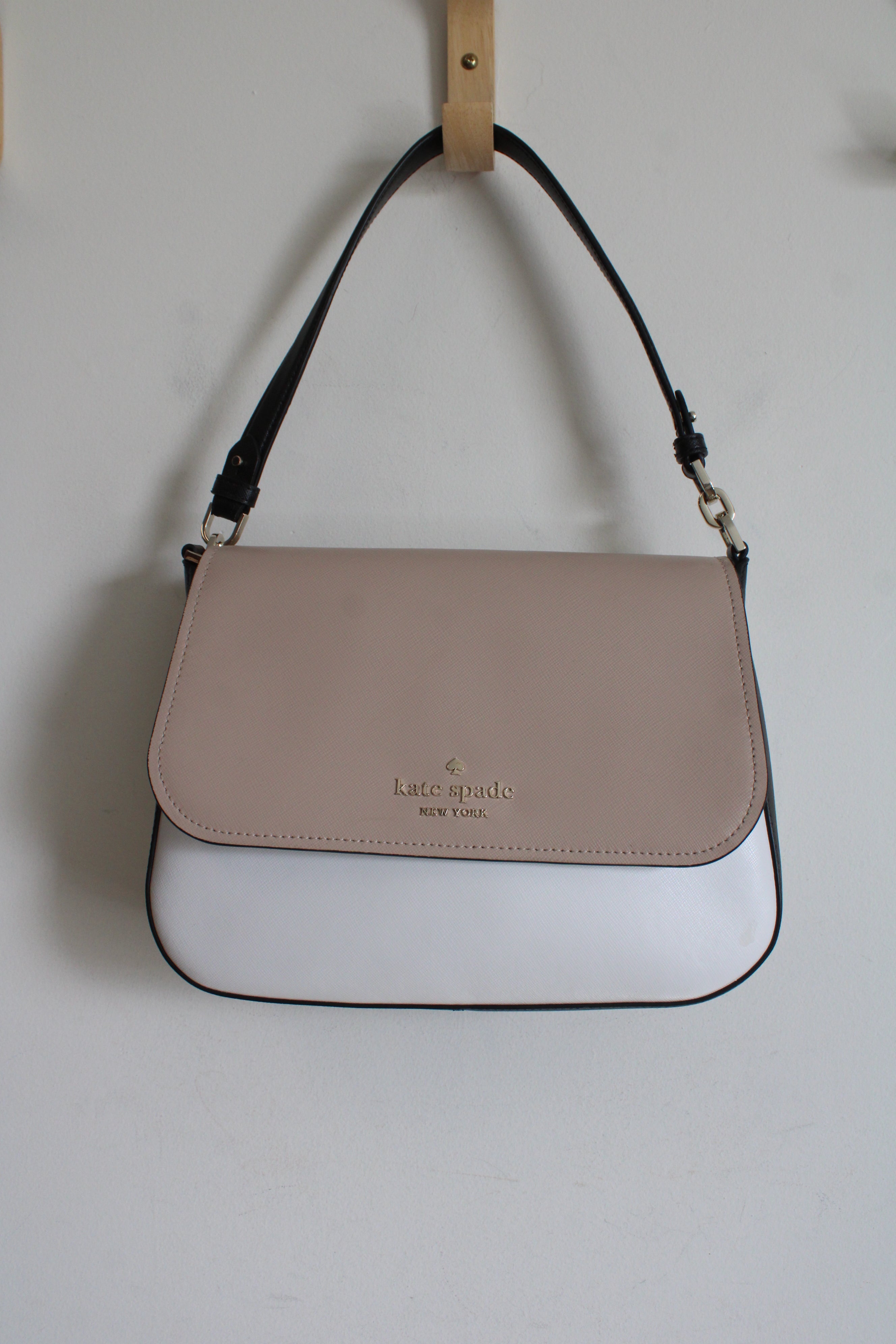 Kate Spade Staci Saffiano Leather Flap Color Block Shoulder Bag