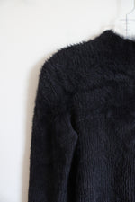 Banana Republic Black Fuzzy Mock Neck Sweater | S