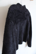 Banana Republic Black Fuzzy Mock Neck Sweater | S