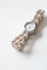 Faux Pearl Silver Watch