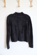 Banana Republic Black Fuzzy Mock Neck Sweater | S