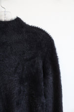 Banana Republic Black Fuzzy Mock Neck Sweater | S