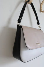 Kate Spade Staci Saffiano Leather Flap Color Block Shoulder Bag