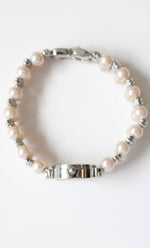 Faux Pearl Silver Watch