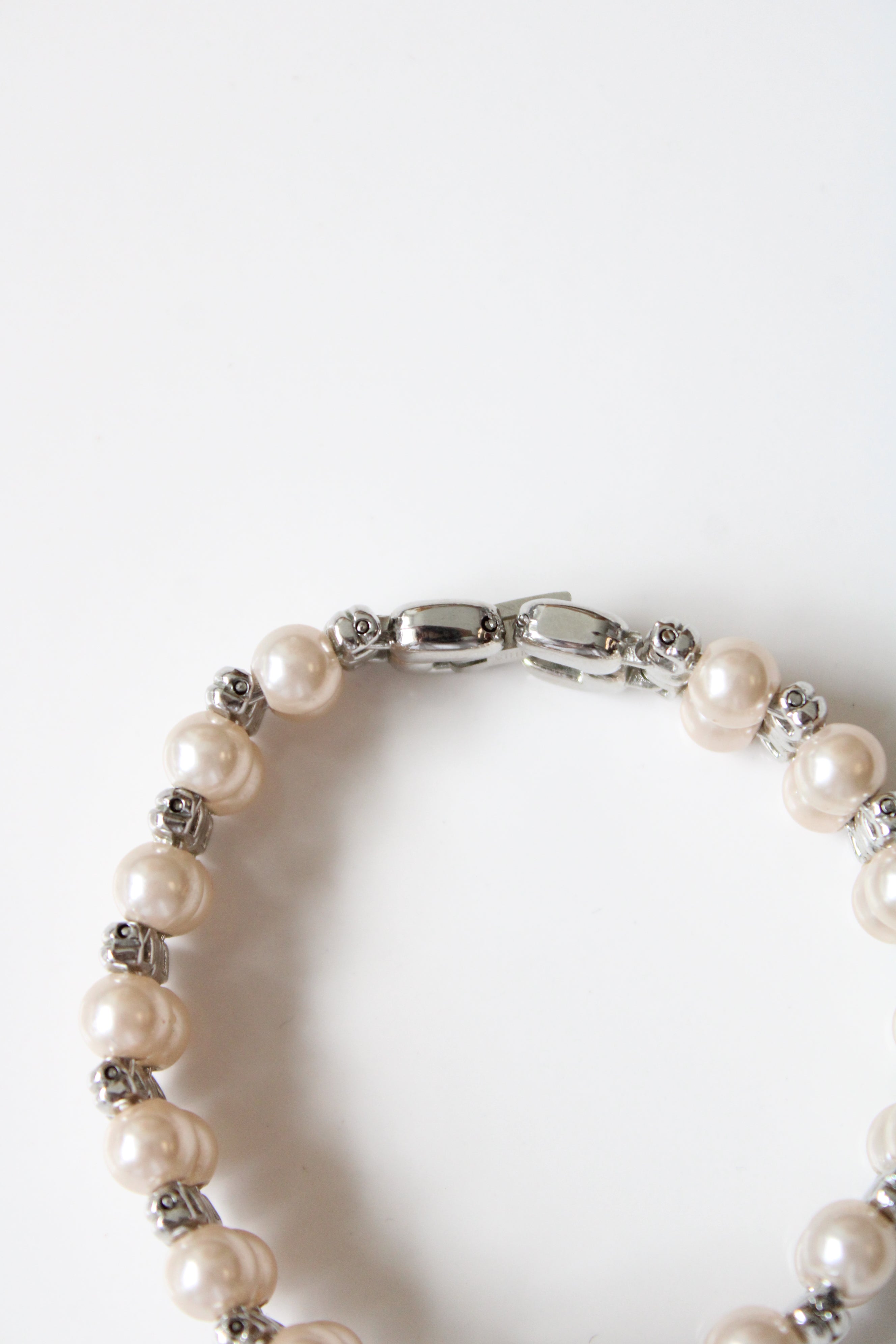 Faux Pearl Silver Watch