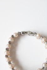 Faux Pearl Silver Watch