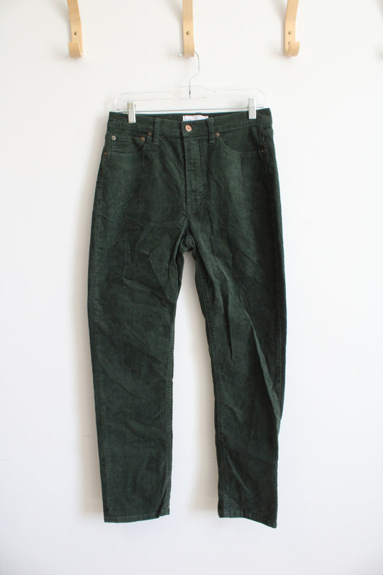 Gap Vintage Slim High Rise Dark Green Corduroy Pants | 10/30