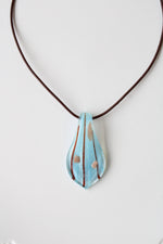 Light Blue & Brown Shimmer Murano Glass Necklace