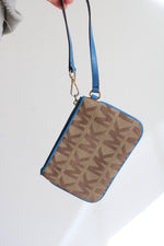 Michael Kors Jet Set Travel Blue Trim Jacquard Wallet