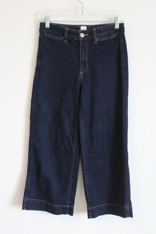 Gap High Rise Wide-Leg Crop Dark Wash Jeans | 2/26 Petite