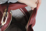 Michael Kors Lillie Large Pebbled Leather Brick Red Shoulder Bag