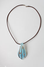 Light Blue & Brown Shimmer Murano Glass Necklace