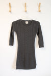 Pink Rose Gray Long Sleeved Sweater Dress | XS