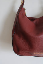 Michael Kors Lillie Large Pebbled Leather Brick Red Shoulder Bag