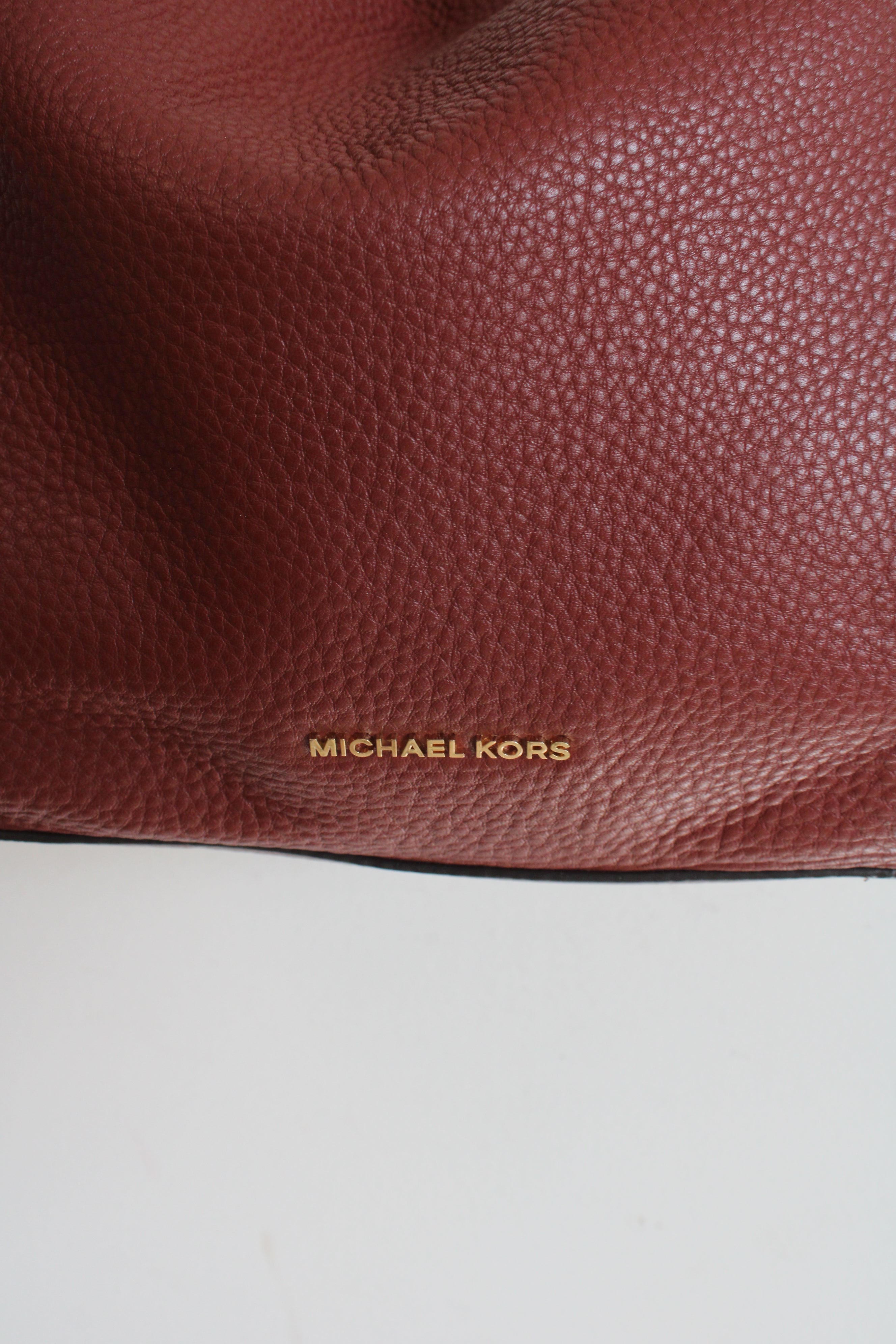 Michael Kors Lillie Large Pebbled Leather Brick Red Shoulder Bag