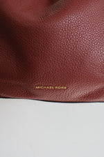 Michael Kors Lillie Large Pebbled Leather Brick Red Shoulder Bag