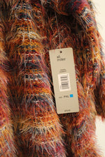NEW Alley Miles Orange Yellow and Blue Fuzzy 3/4 Sleeve Sweater | XL-P