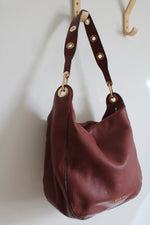 Michael Kors Lillie Large Pebbled Leather Brick Red Shoulder Bag