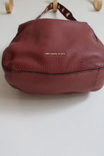 Michael Kors Lillie Large Pebbled Leather Brick Red Shoulder Bag