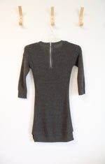 Pink Rose Gray Long Sleeved Sweater Dress | XS