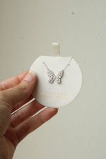 Cubic Zirconia Sterling Silver Butterfly Necklace