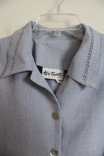 Two Twenty Lace Edge Detail Light Blue Spring Jacket | M Petite