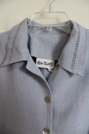 Two Twenty Lace Edge Detail Light Blue Spring Jacket | M Petite
