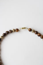 Tiger's Eye Gold Tone Beaded Necklace