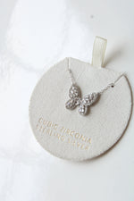 Cubic Zirconia Sterling Silver Butterfly Necklace