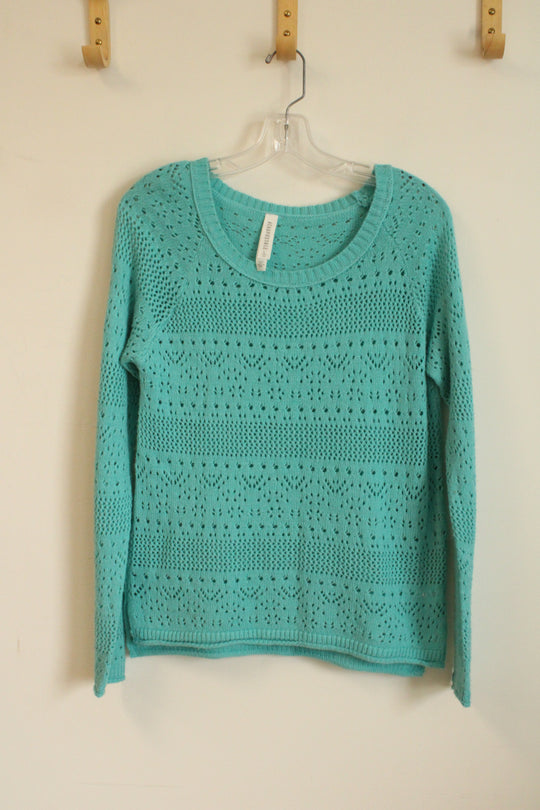 Aeropostale Teal Knit Long Sleeve Sweater | L