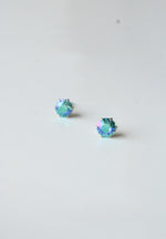 Jojo Loves You Sterling Silver Glacier Blue Rainbow Crystal Stud Earrings