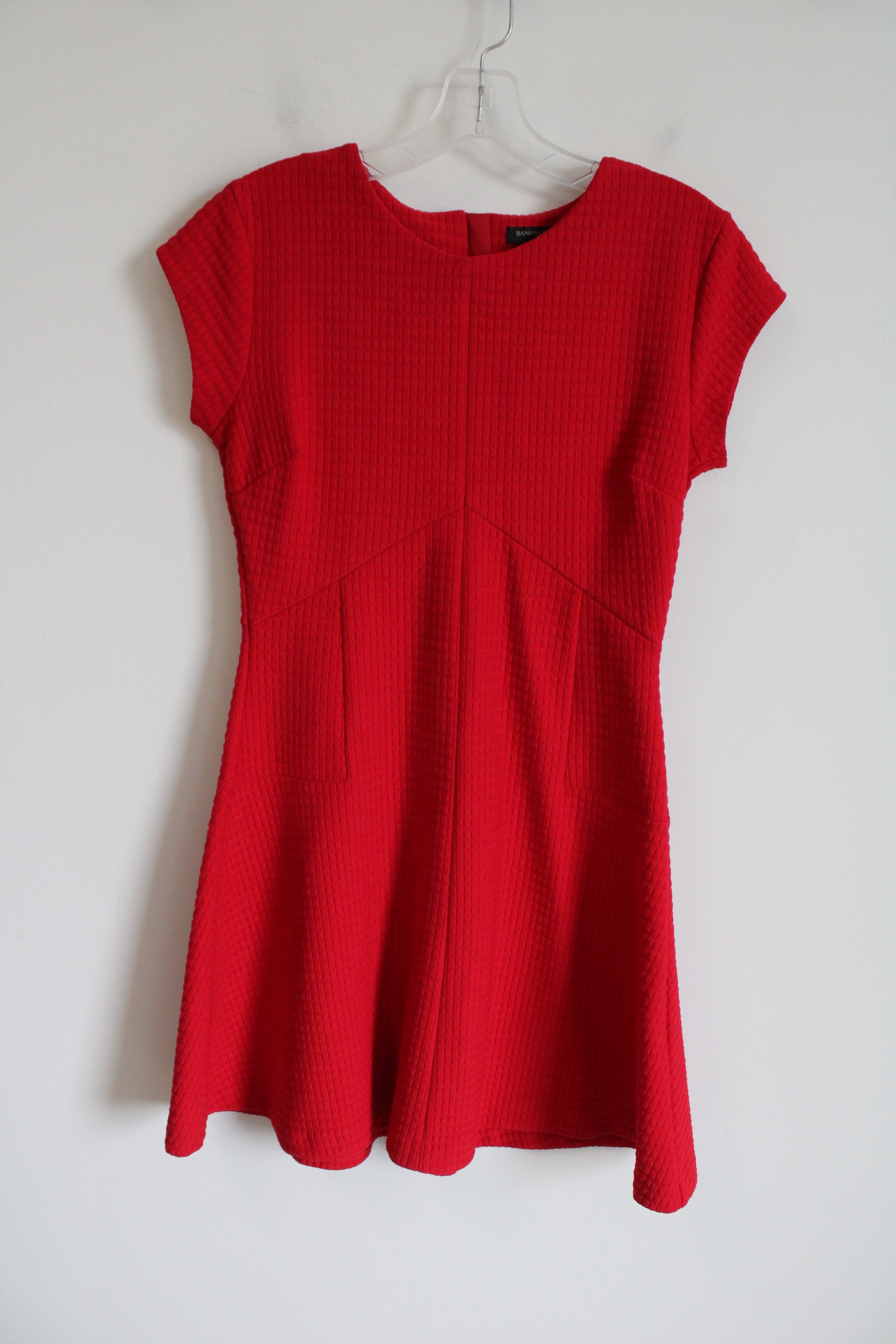 Banana Republic Red Textured A-Line Dress | 2 Banana Republic Red Textured A-Line Dress | 2