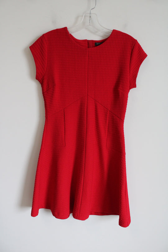 Banana Republic Red Textured A-Line Dress | 2