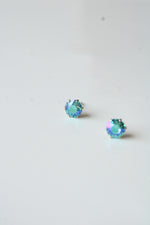 Jojo Loves You Sterling Silver Glacier Blue Rainbow Crystal Stud Earrings