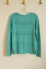 Aeropostale Teal Knit Long Sleeve Sweater | L