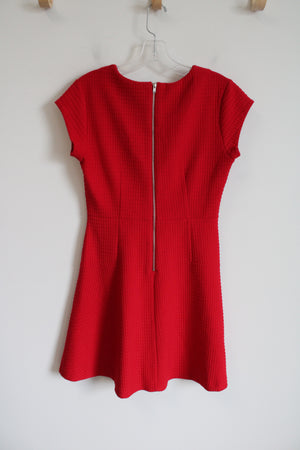 Banana Republic Red Textured A-Line Dress | 2
