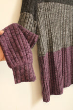 NEW Ofeefan Gray and Purple Ribbed Soft Turtleneck Size | M