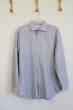 NEW Calvin Klein Slim Fit Blue & White Plaid Button Down Shirt | L