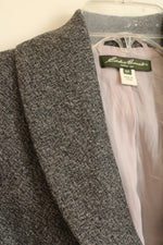 Eddie Bauer Gray Wool Blend Tweed Button Front Blazer | 6-P