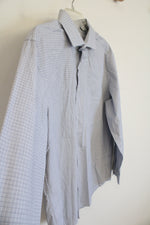 NEW Calvin Klein Slim Fit Blue & White Plaid Button Down Shirt | L