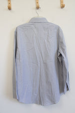 NEW Calvin Klein Slim Fit Blue & White Plaid Button Down Shirt | L