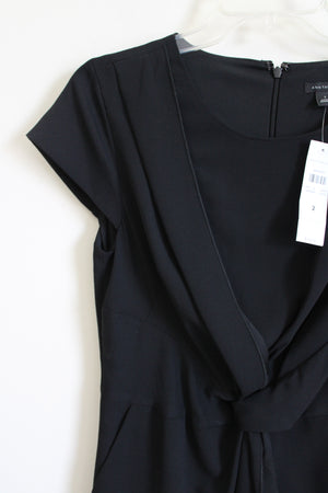 NEW Ann Taylor Black Twist Front Dress | 2  Jubilee Thrift