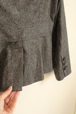 Eddie Bauer Gray Wool Blend Tweed Button Front Blazer | 6-P