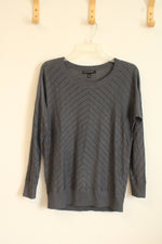 Banana Republic Gray Triangle Textured Holes Knit Top | S